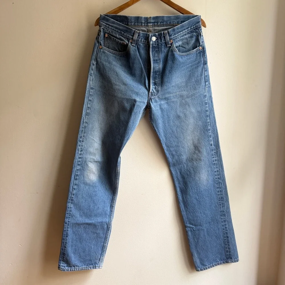 Levis 501xx Vintage 90s Made in USA Straight Leg Blue Denim Jeans 31 x 32